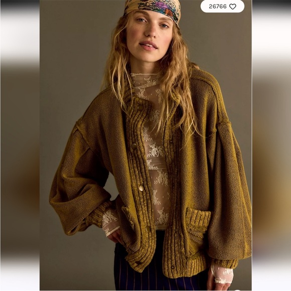 Free People Sweaters - Free People We The Free Cute In This Cardi in Fir Green